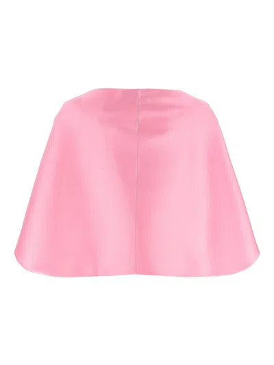 Alberta Ferretti Silk-blend Structured Cape In Nude & Neutrals
