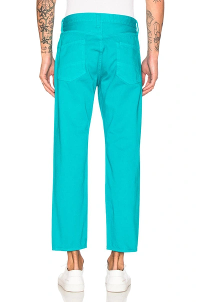 Shop Ganryu Cotton Satin Trousers In Blue. In Blue Green