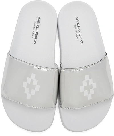 Shop Marcelo Burlon County Of Milan White Kelly Pool Slider Sandal