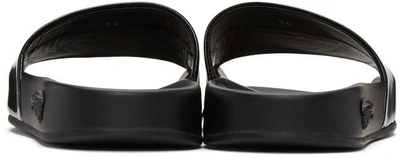 Shop Versace Black Medusa Pool Slide Sandals