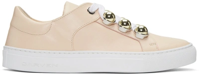 Carven Leather Dome-studded Low-top Sneakers, Nude