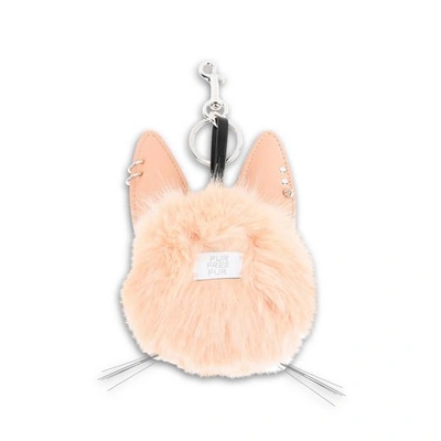 Shop Stella Mccartney Fur Free Fur Pink Rabbit Keychain