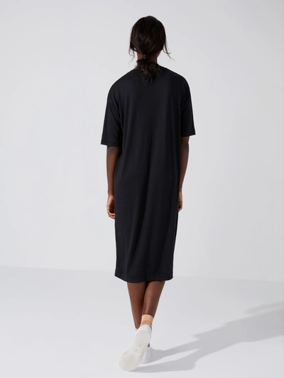 Shop Frank + Oak Fluid Tencel T-shirt Dress In Wash True Black