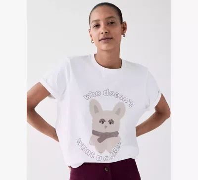 Kate Spade Cuddle Monster Tee In White