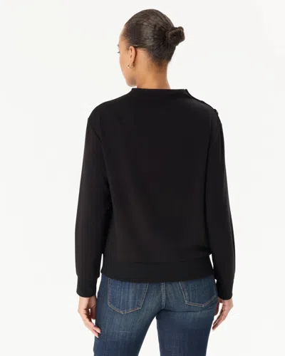White House Black Market Button Shoulder Pullover Sweater In Black
