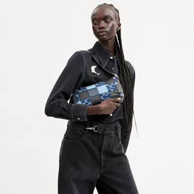 Coachtopia Alter/ego Small Slouchy Shoulder Bag In Indigo/black