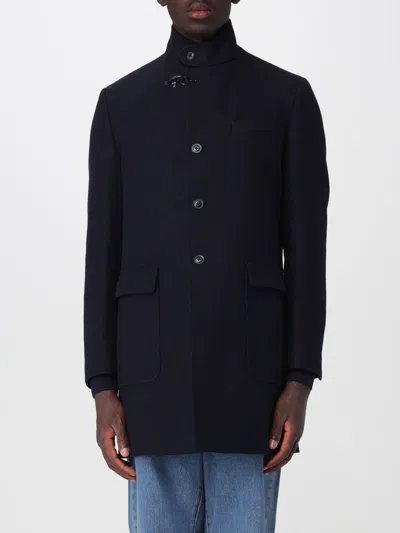Fay Lobster-clasp Single-breasted Coat In Black