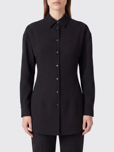 Jil Sander Wool-blend Button-front Shirt In Black