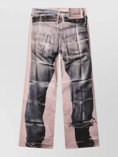 Acne Studios Panelled Denim Jeans In Pink