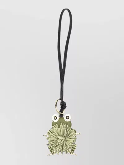 Miu Miu Leather Frog Keyring In Multi