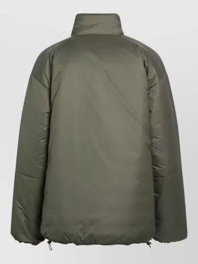 Miu Miu Bicolor Goose Down Shell Jacket In Green