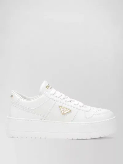 Prada White Leather Downtown Sneaker In White