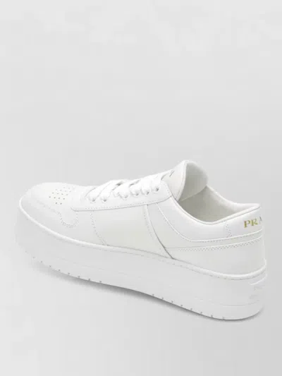 Prada White Leather Downtown Sneaker In White