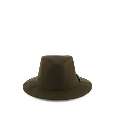 Barbour Logo-plaque Fedora Hat In Green