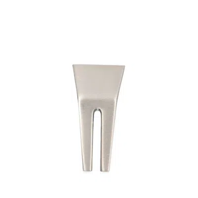 Rick Owens Open Trunk Earring In Silver