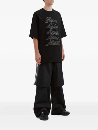 We11 Done Logo-print Oversized T-shirt In Black