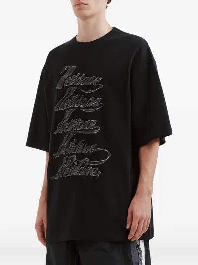 We11 Done Logo-print Oversized T-shirt In Black