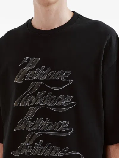 We11 Done Logo-print Oversized T-shirt In Black