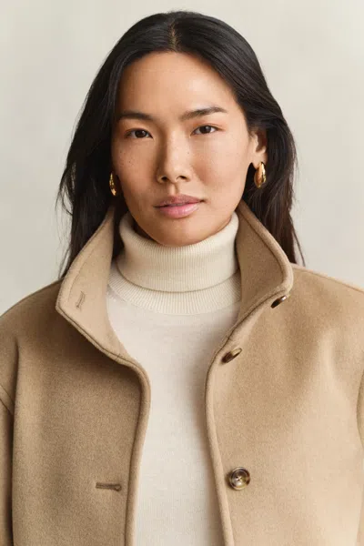 Gant Wool Blend Jacket In Warm Khaki