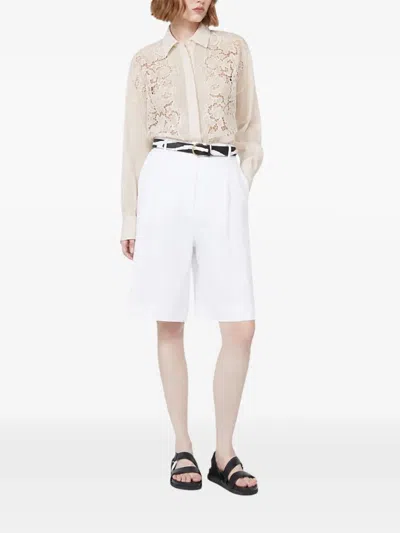 Max Mara Lace-insert Ramie Shirt In Multi