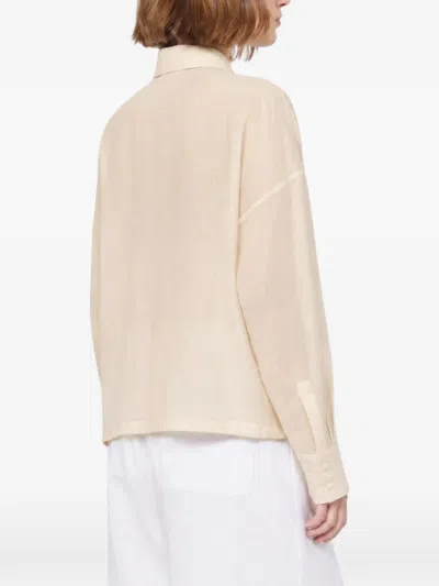 Max Mara Lace-insert Ramie Shirt In Multi