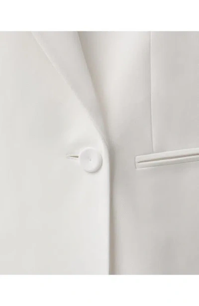 Mango Oversize Double Breasted Blazer In White