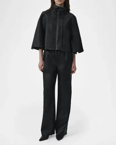 Simkhai Orvik Leather Cape Jacket In Multi