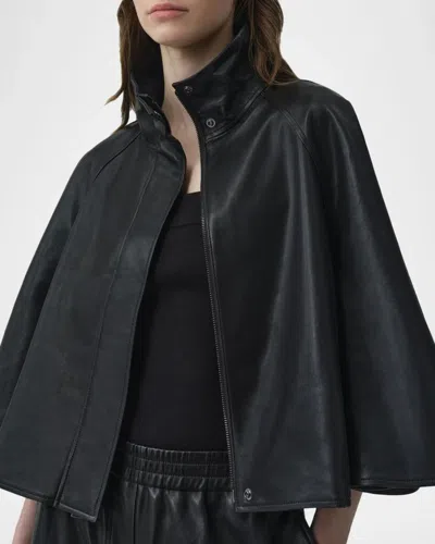 Simkhai Orvik Leather Cape Jacket In Multi