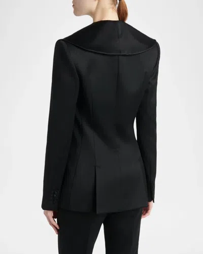 Alexander Mcqueen Structured Tailored Jacket With Statement Lapels In Black