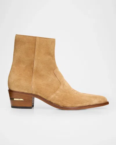 Amiri Suede Ryder Boots In Cognac