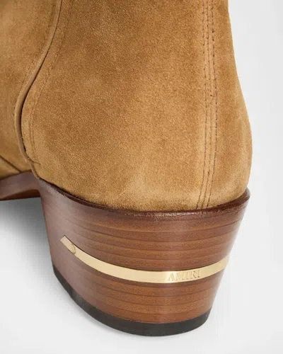 Amiri Suede Ryder Boots In Cognac