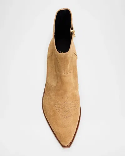 Amiri Suede Ryder Boots In Cognac