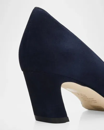 Stuart Weitzman Stassi 50mm Suede Pumps In Nice Blue