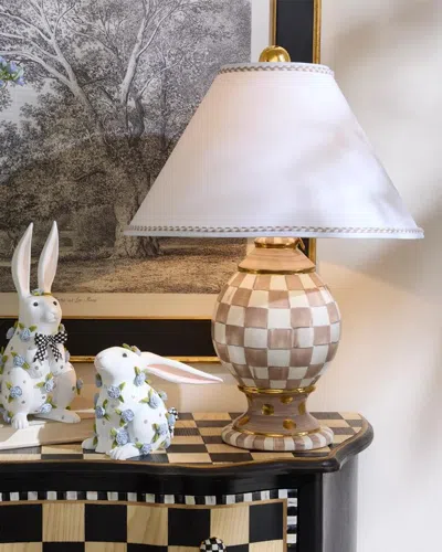 Mackenzie-childs Check Ceramic Globe Lamp In Brown