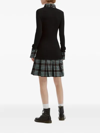 Izzue Check-pattern Pleated Dress In Blue
