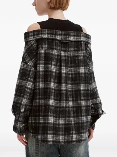 Musium Div. Check-pattern Layered-effect Shirt In Black