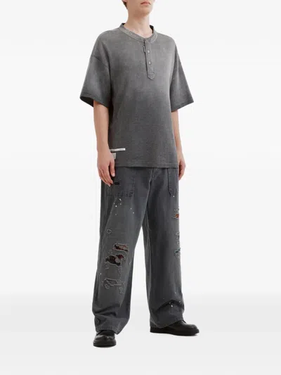 Aftermaths Paint-splatter Distressed-effect Jeans In Grey