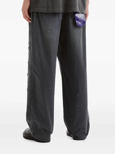 Aftermaths Paint-splatter Distressed-effect Jeans In Grey