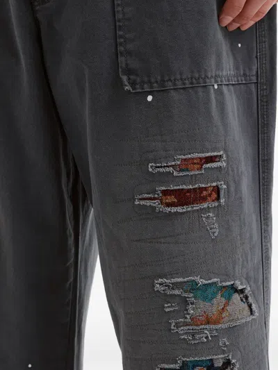 Aftermaths Paint-splatter Distressed-effect Jeans In Grey