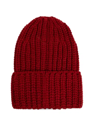 Dsquared2 Wool Beanie With Patch In Red