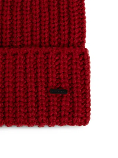 Dsquared2 Wool Beanie With Patch In Red