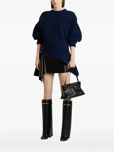 Givenchy Asymmetric Sweater In Wool And Cashmere In Blue