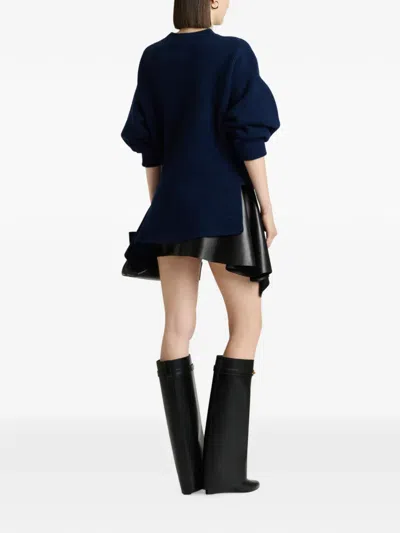Givenchy Asymmetric Sweater In Wool And Cashmere In Blue