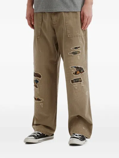 Aftermaths Paint-splatter Distressed-effect Jeans In Neutrals