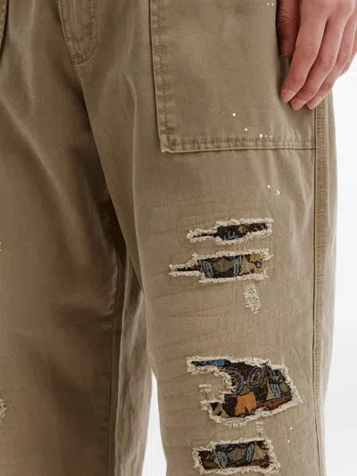 Aftermaths Paint-splatter Distressed-effect Jeans In Neutrals