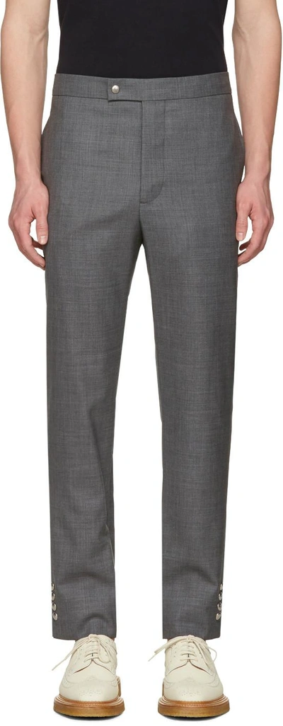 Shop Moncler Grey Button Cuff Trousers