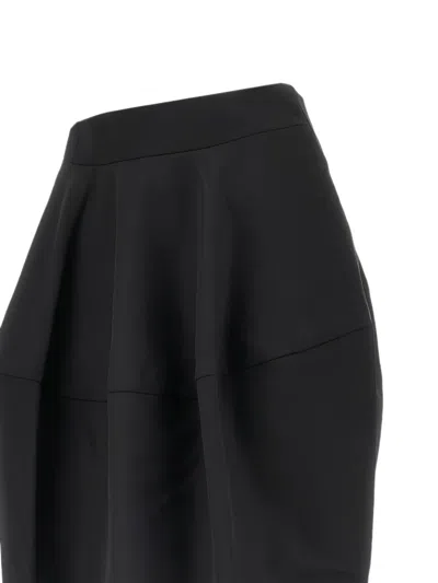 Jacquemus Solid Color Midi Skirt In Black