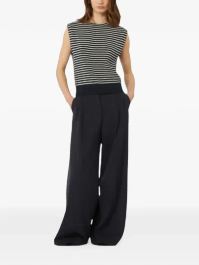 Weekend Max Mara Cotton-blend Stripe Sweater Vest In Blue