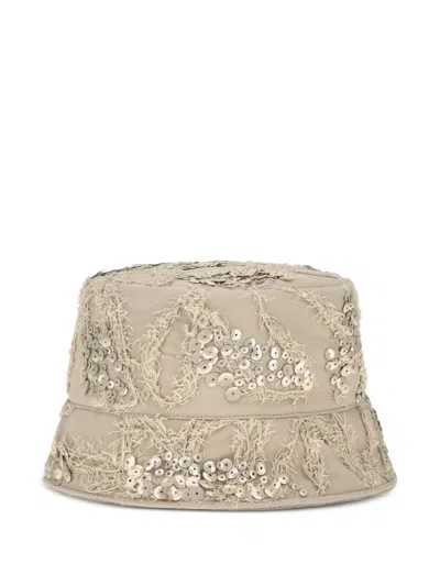 Brunello Cucinelli Mcap99001 Embroidered Sequin Bucket Hat In Neutral
