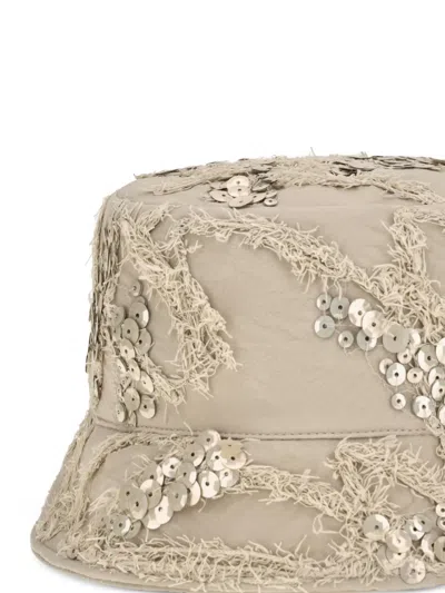 Brunello Cucinelli Mcap99001 Embroidered Sequin Bucket Hat In Neutral